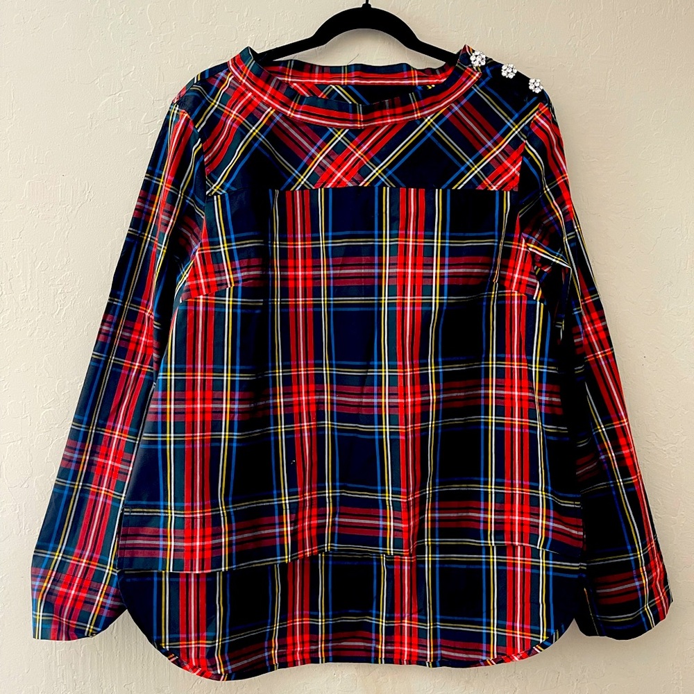 JCrew Plaid Top